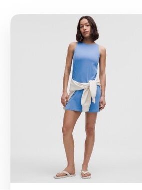 Lululemon organic cotton cinch waist dress XS in pool party blue